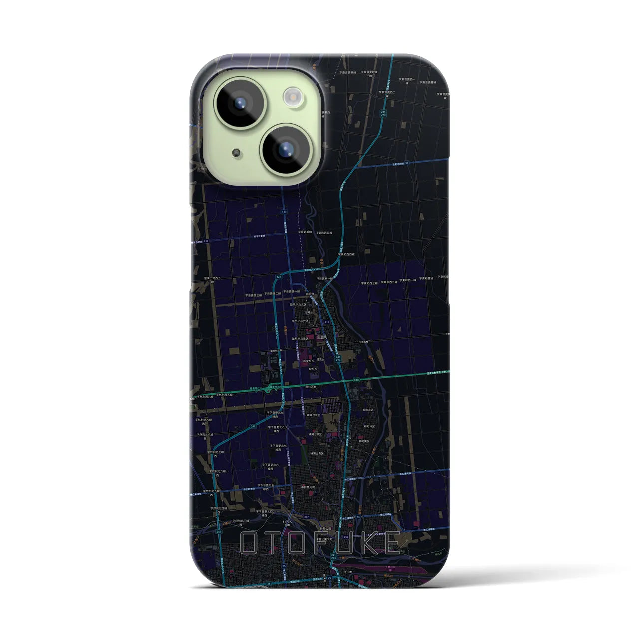 【音更(北海道)】地図柄iPhoneケース(バックカバータイプ)