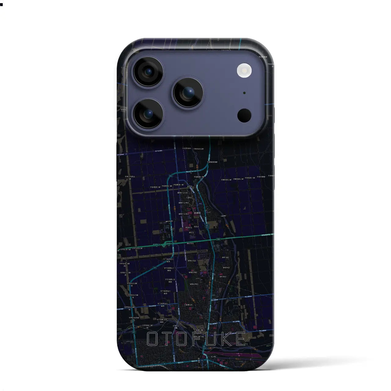 【音更(北海道)】地図柄iPhoneケース(バックカバータイプ)