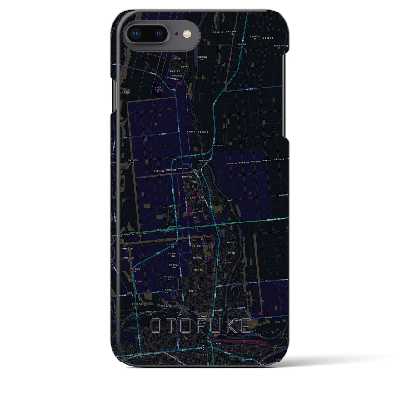 【音更(北海道)】地図柄iPhoneケース(バックカバータイプ)