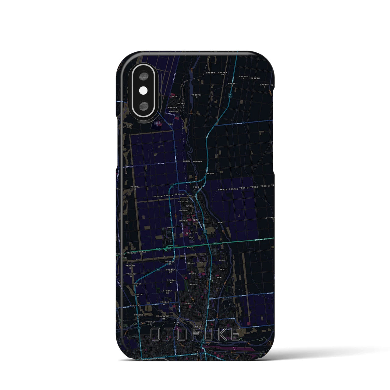 【音更(北海道)】地図柄iPhoneケース(バックカバータイプ)