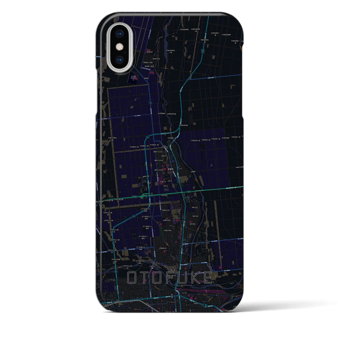 【音更(北海道)】地図柄iPhoneケース(バックカバータイプ)