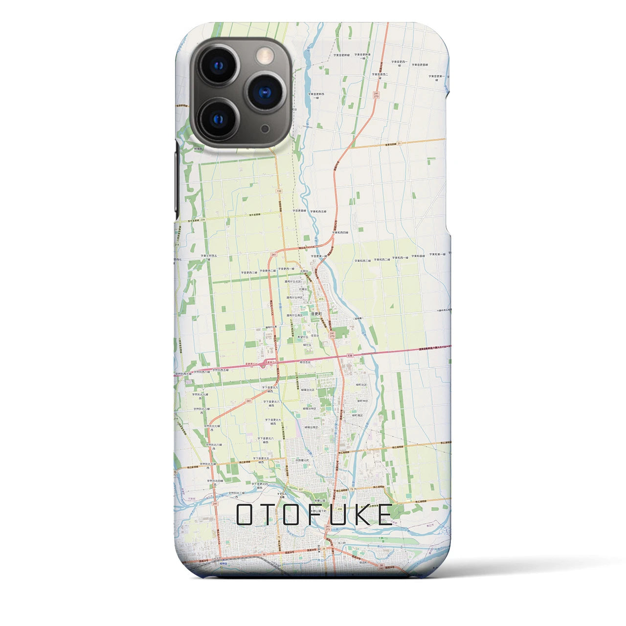 【音更(北海道)】地図柄iPhoneケース(バックカバータイプ)