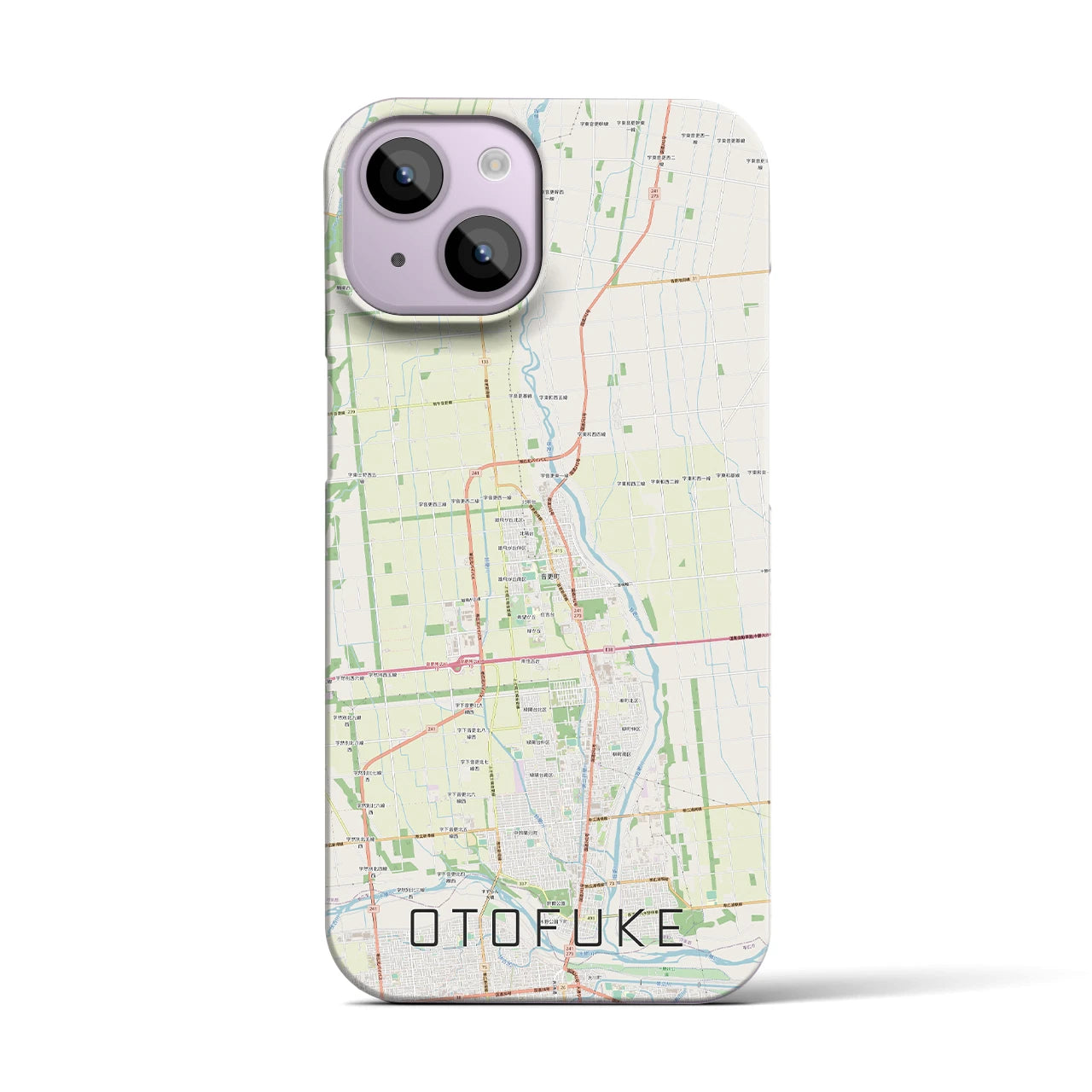 【音更(北海道)】地図柄iPhoneケース(バックカバータイプ)