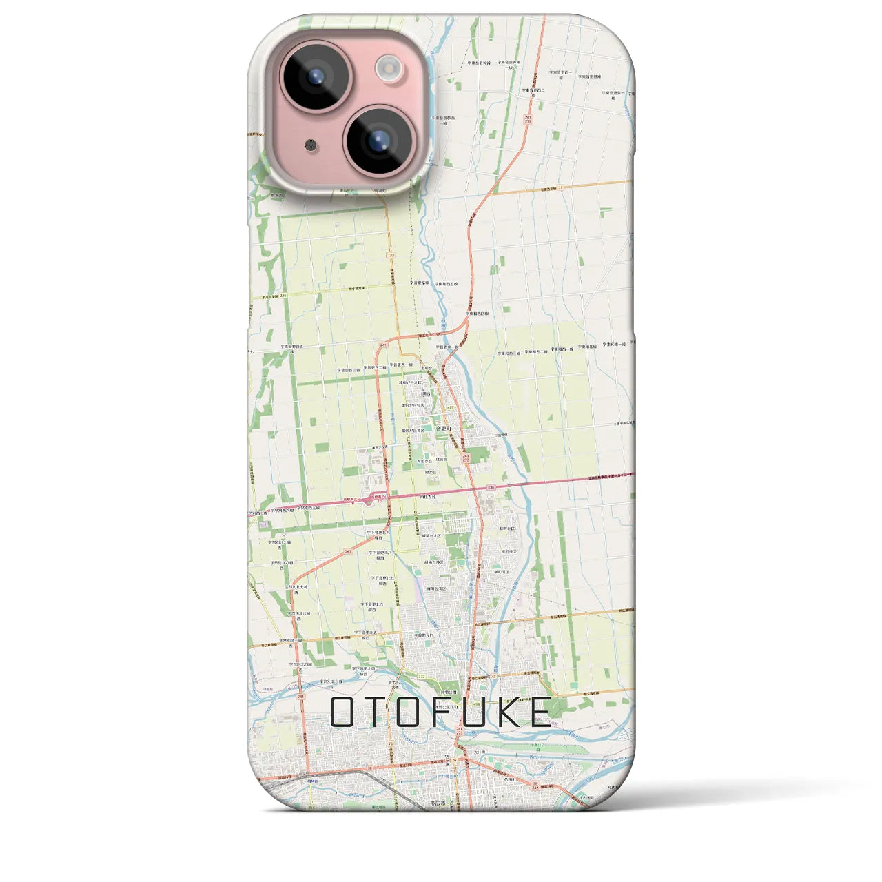 【音更(北海道)】地図柄iPhoneケース(バックカバータイプ)