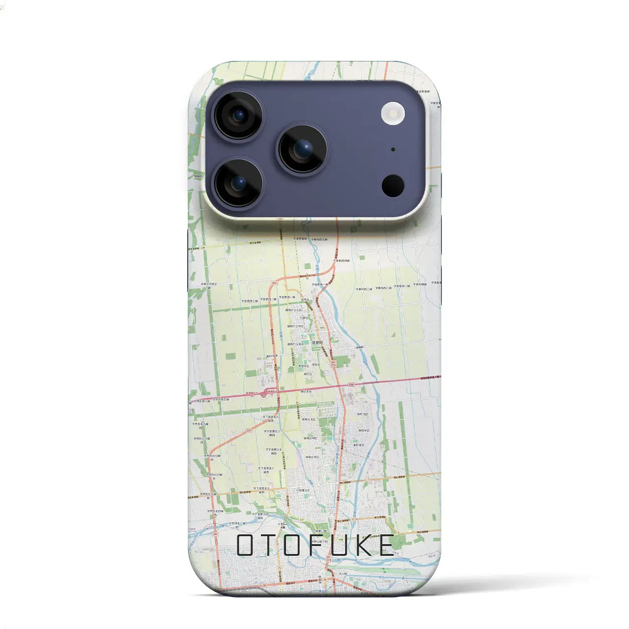 【音更(北海道)】地図柄iPhoneケース(バックカバータイプ)