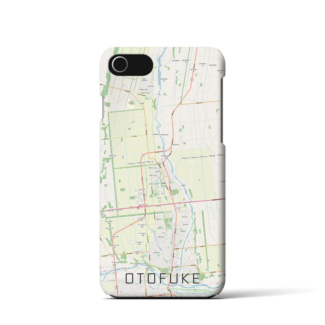【音更(北海道)】地図柄iPhoneケース(バックカバータイプ)