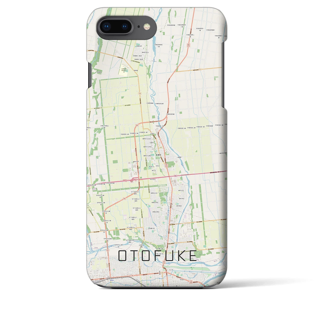 【音更(北海道)】地図柄iPhoneケース(バックカバータイプ)