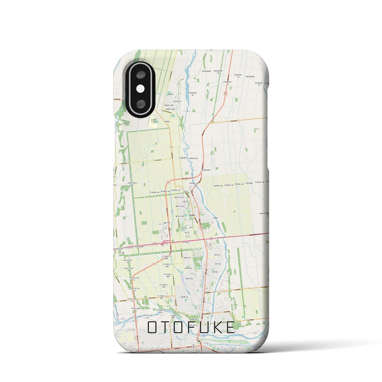 【音更(北海道)】地図柄iPhoneケース(バックカバータイプ)