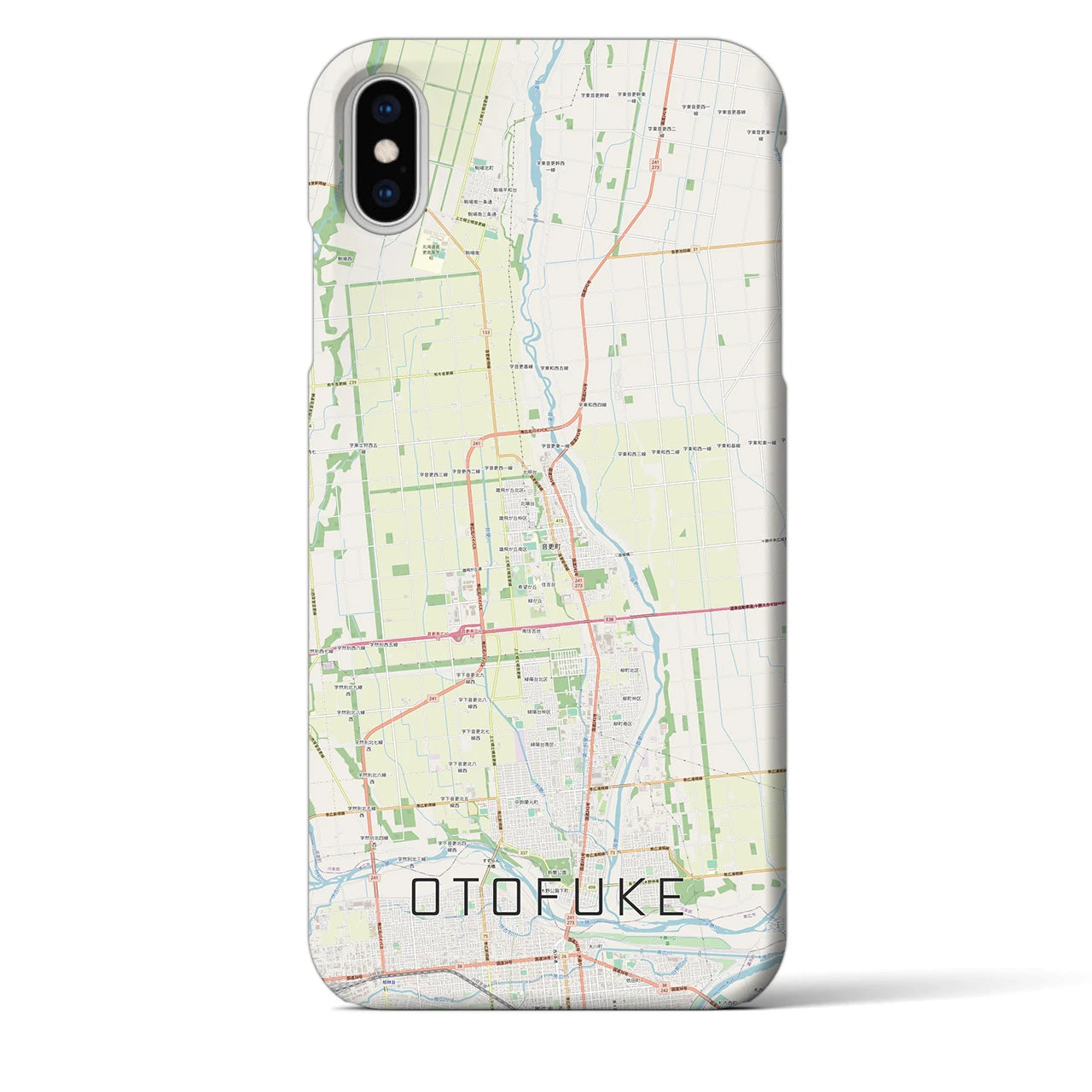 【音更(北海道)】地図柄iPhoneケース(バックカバータイプ)