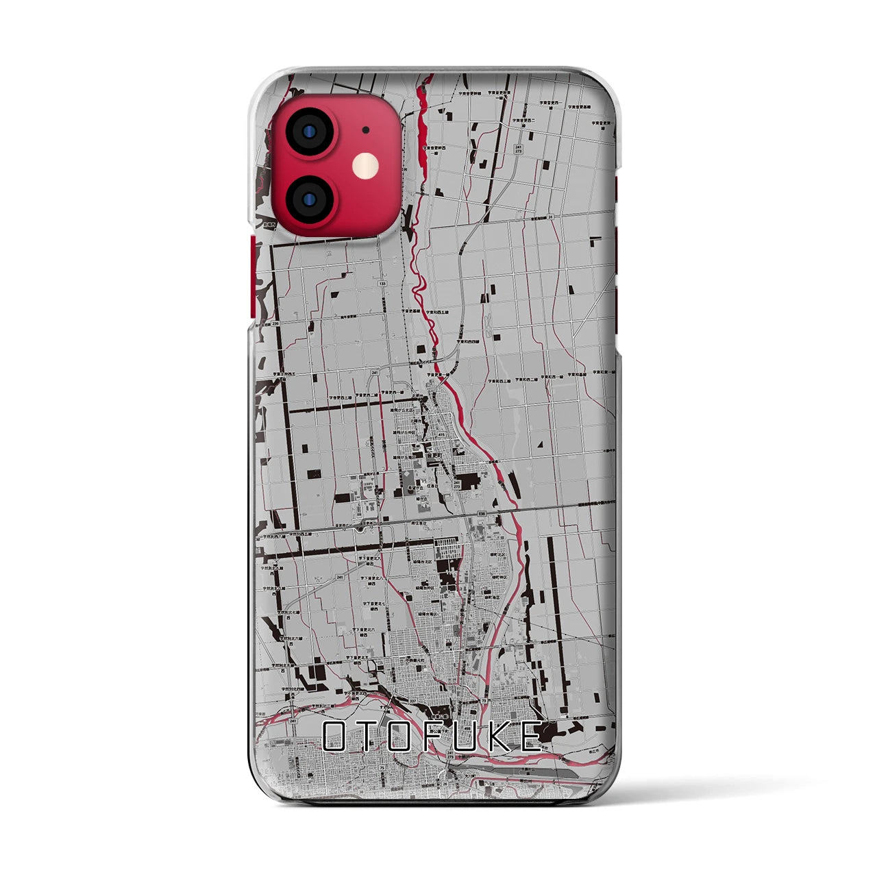 【音更(北海道)】地図柄iPhoneケース(クリアタイプ)