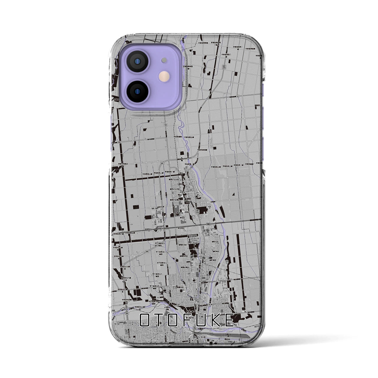 【音更(北海道)】地図柄iPhoneケース(クリアタイプ)