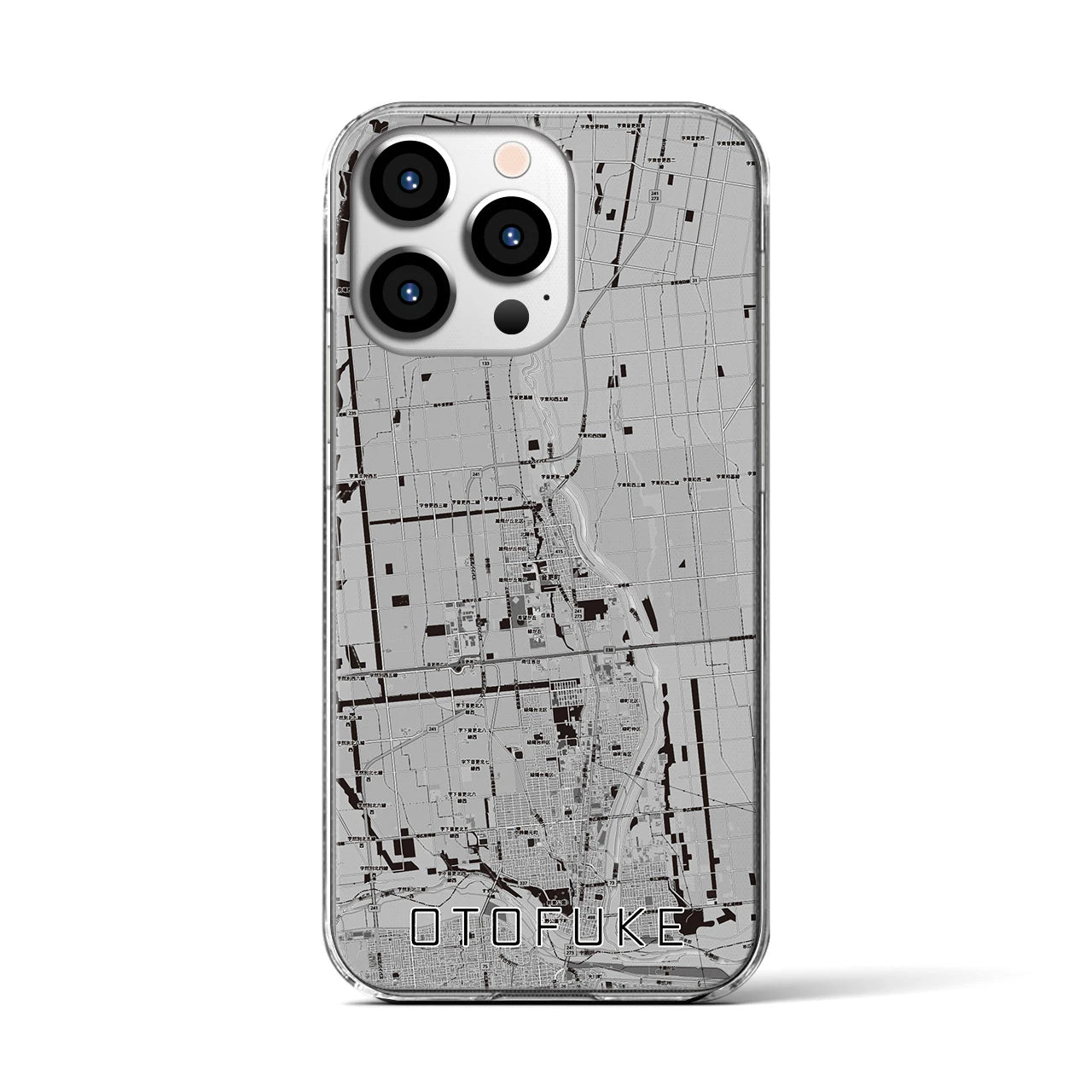 【音更(北海道)】地図柄iPhoneケース(クリアタイプ)