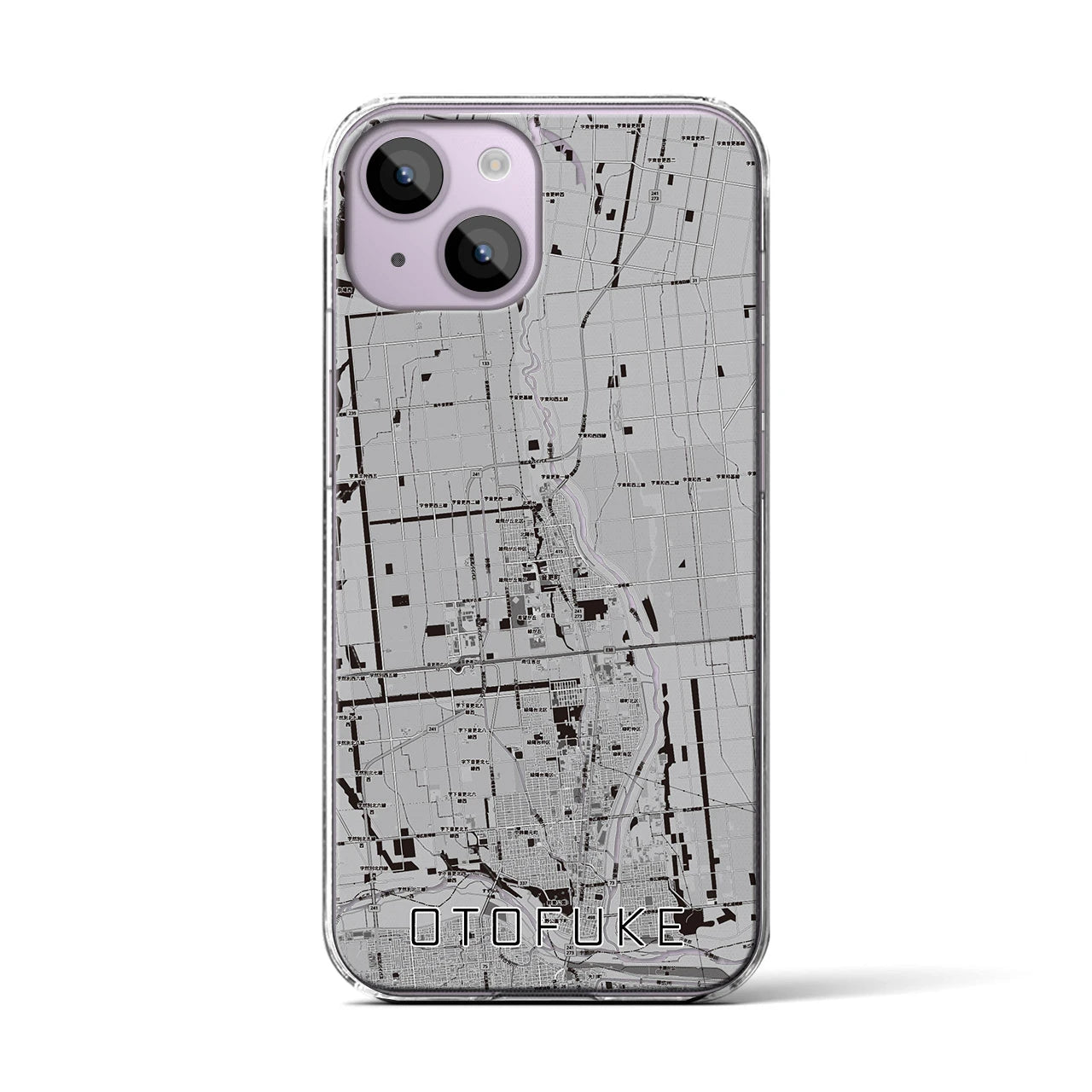 【音更(北海道)】地図柄iPhoneケース(クリアタイプ)