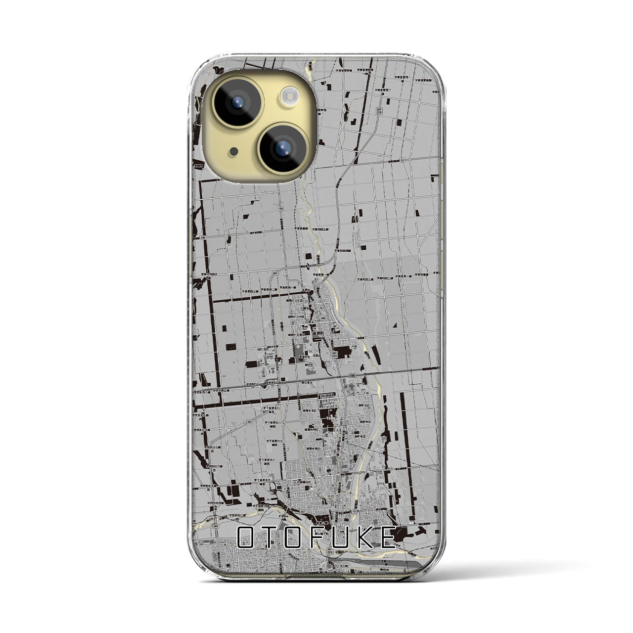 【音更(北海道)】地図柄iPhoneケース(クリアタイプ)