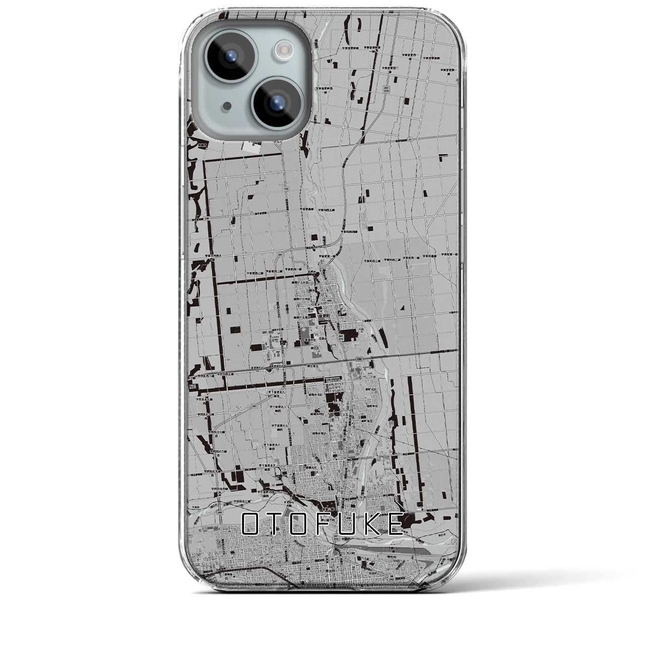 【音更(北海道)】地図柄iPhoneケース(クリアタイプ)