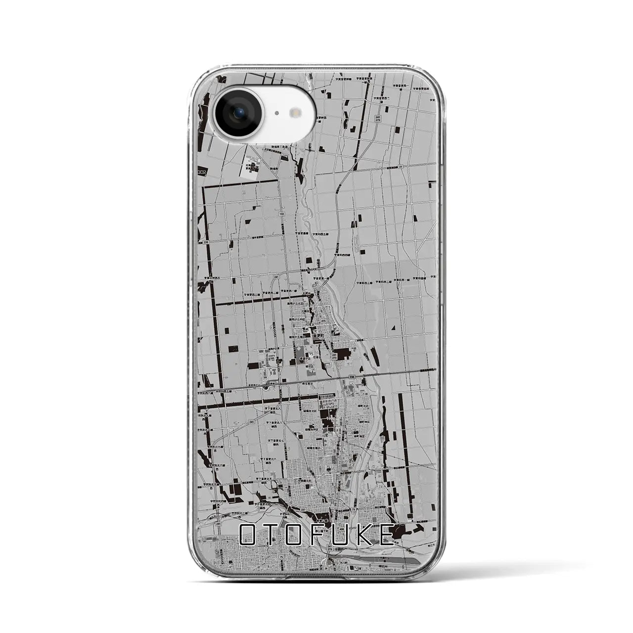 【音更(北海道)】地図柄iPhoneケース(クリアタイプ)