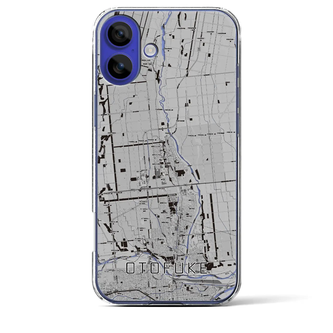 【音更(北海道)】地図柄iPhoneケース(クリアタイプ)