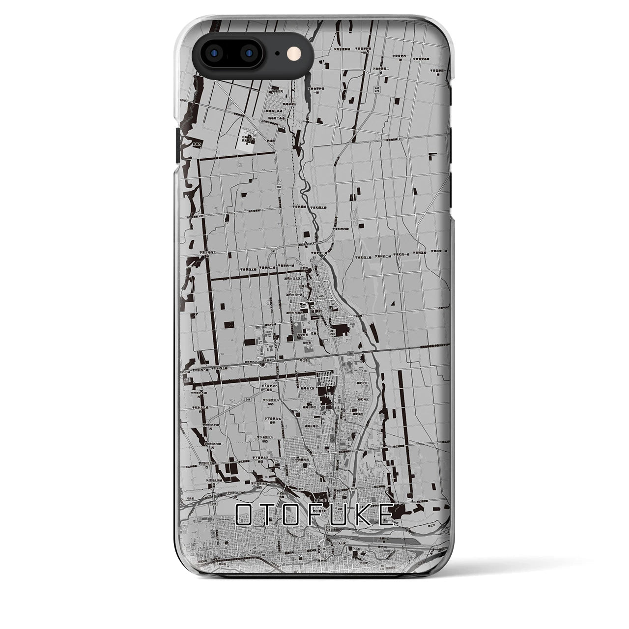 【音更(北海道)】地図柄iPhoneケース(クリアタイプ)