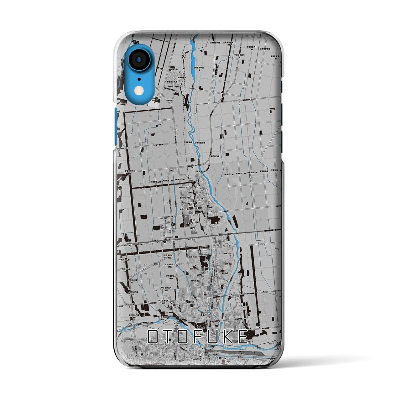 【音更(北海道)】地図柄iPhoneケース(クリアタイプ)