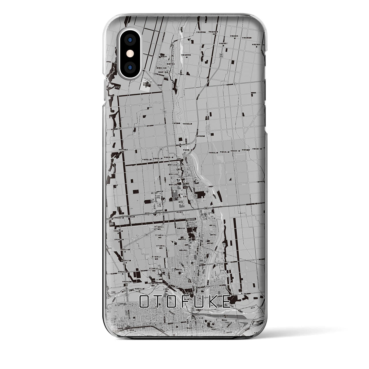 【音更(北海道)】地図柄iPhoneケース(クリアタイプ)