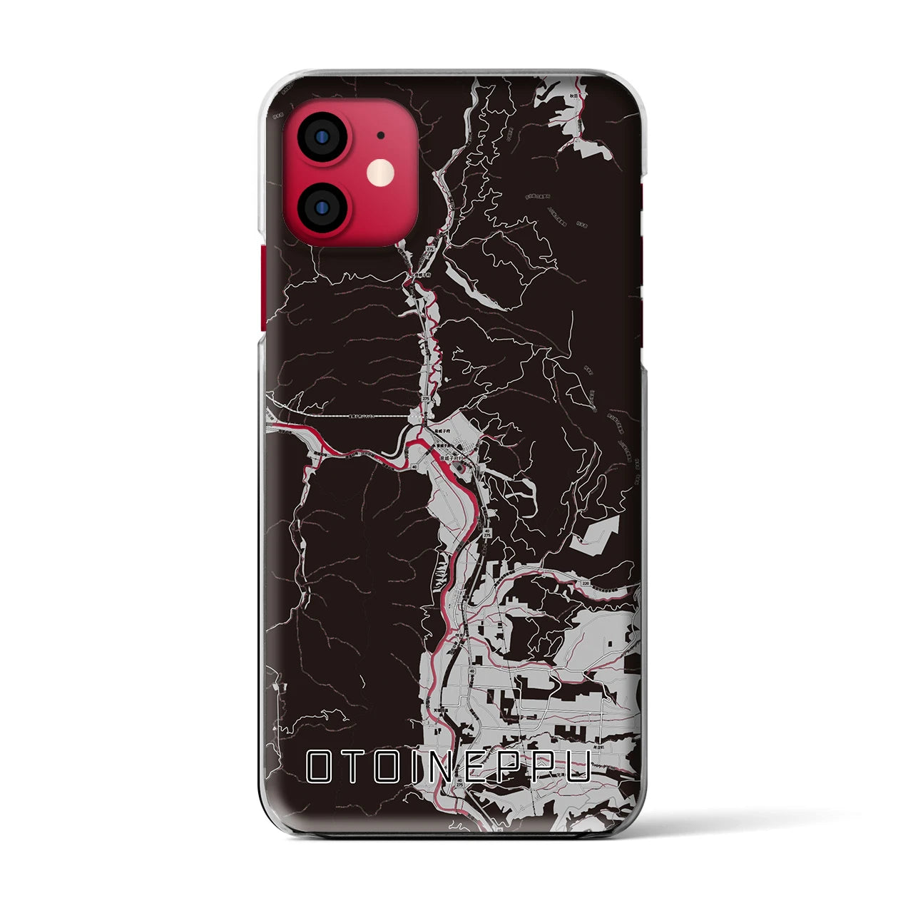 【音威子府(北海道)】地図柄iPhoneケース(クリアタイプ)