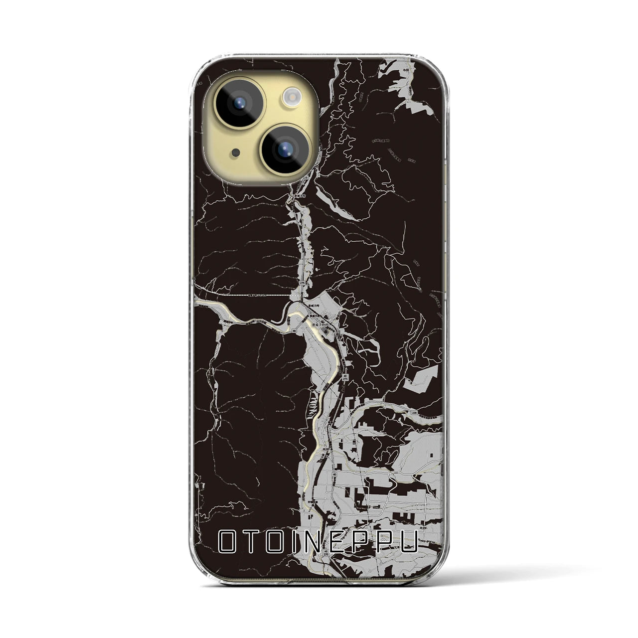 【音威子府(北海道)】地図柄iPhoneケース(クリアタイプ)