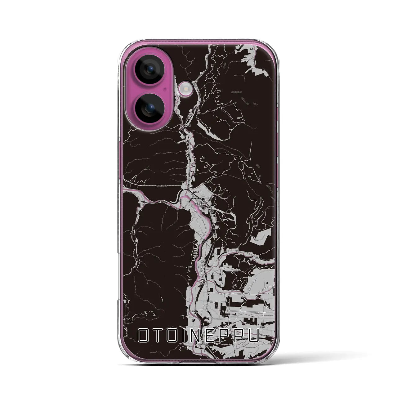 【音威子府(北海道)】地図柄iPhoneケース(クリアタイプ)