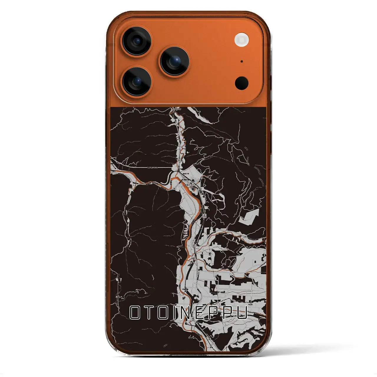 【音威子府(北海道)】地図柄iPhoneケース(クリアタイプ)モノトーン・iPhone 17 Pro Max 用