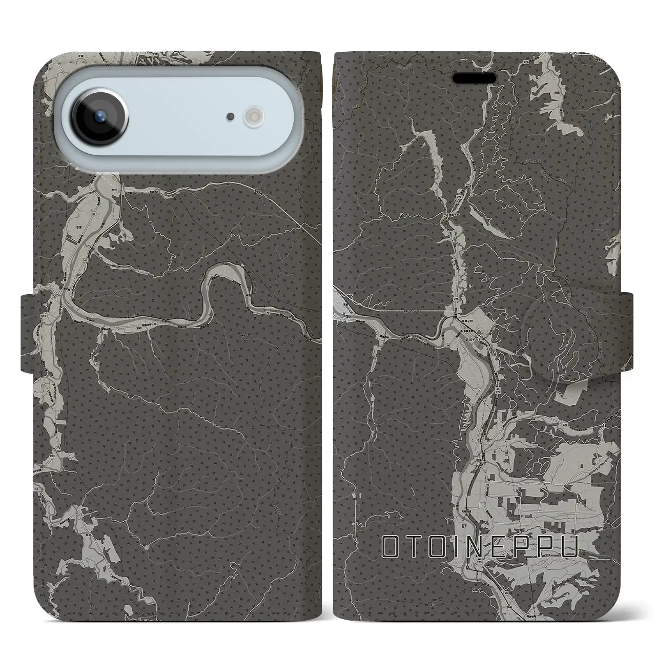 【音威子府(北海道)】地図柄iPhoneケース(手帳タイプ)