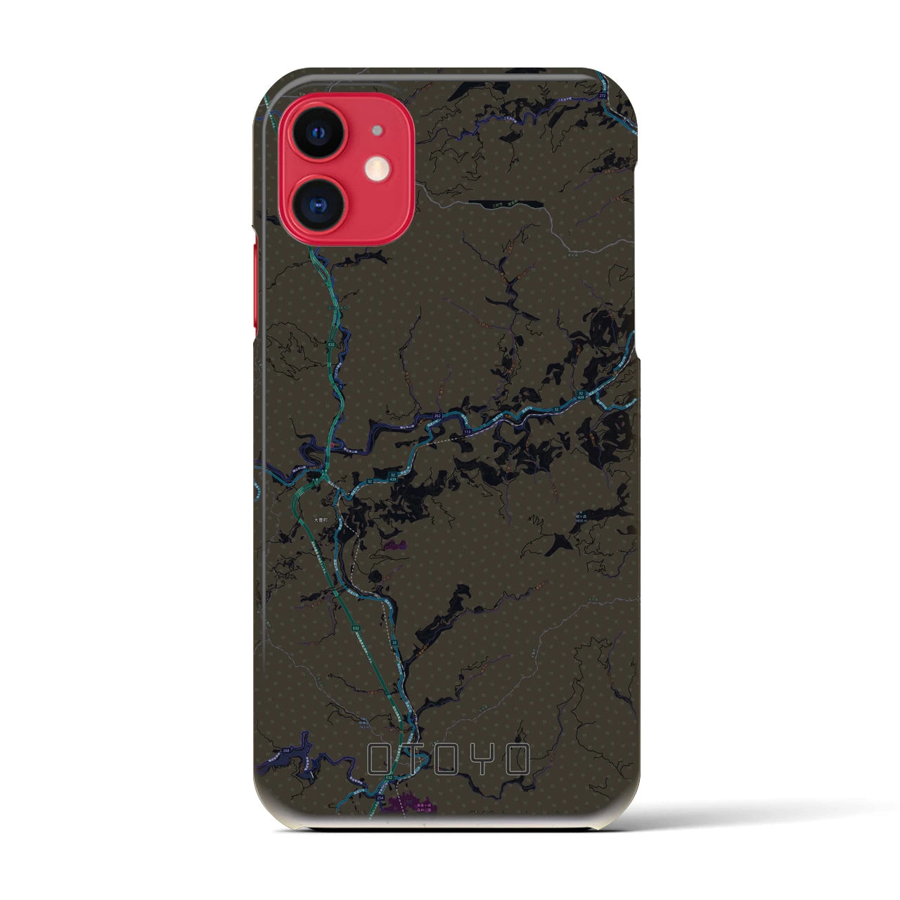 【大豊(高知県)】地図柄iPhoneケース(バックカバータイプ)