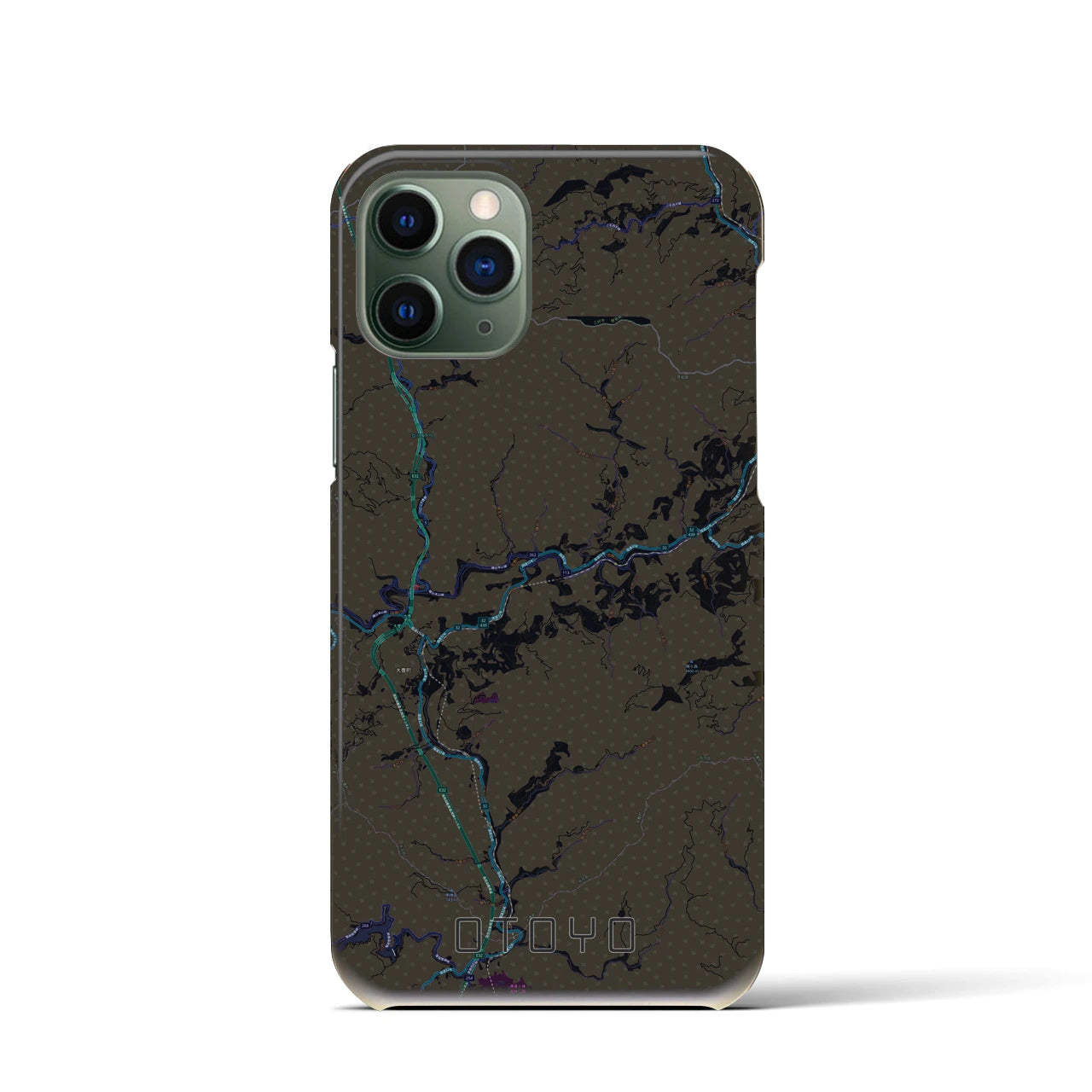 【大豊(高知県)】地図柄iPhoneケース(バックカバータイプ)