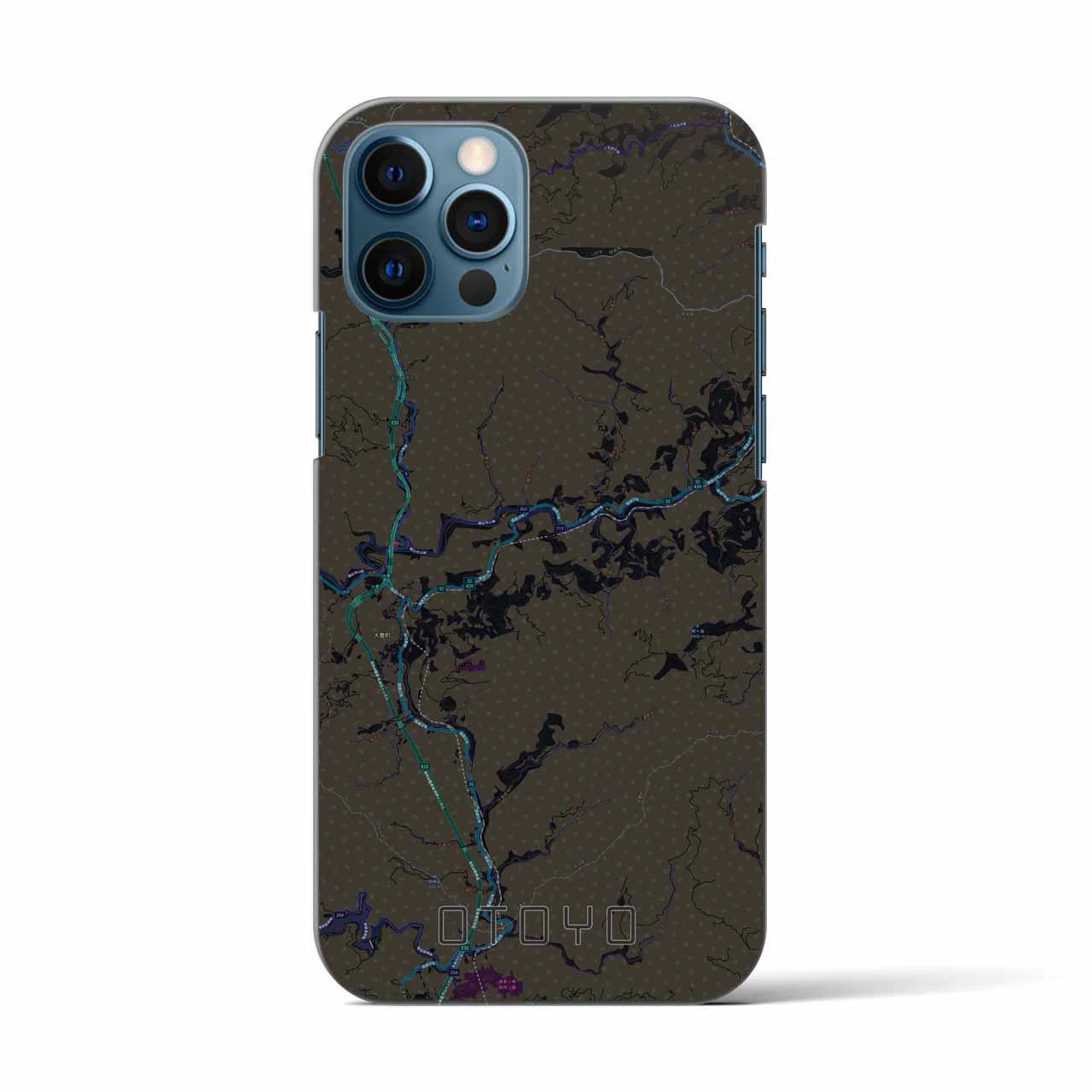 【大豊(高知県)】地図柄iPhoneケース(バックカバータイプ)