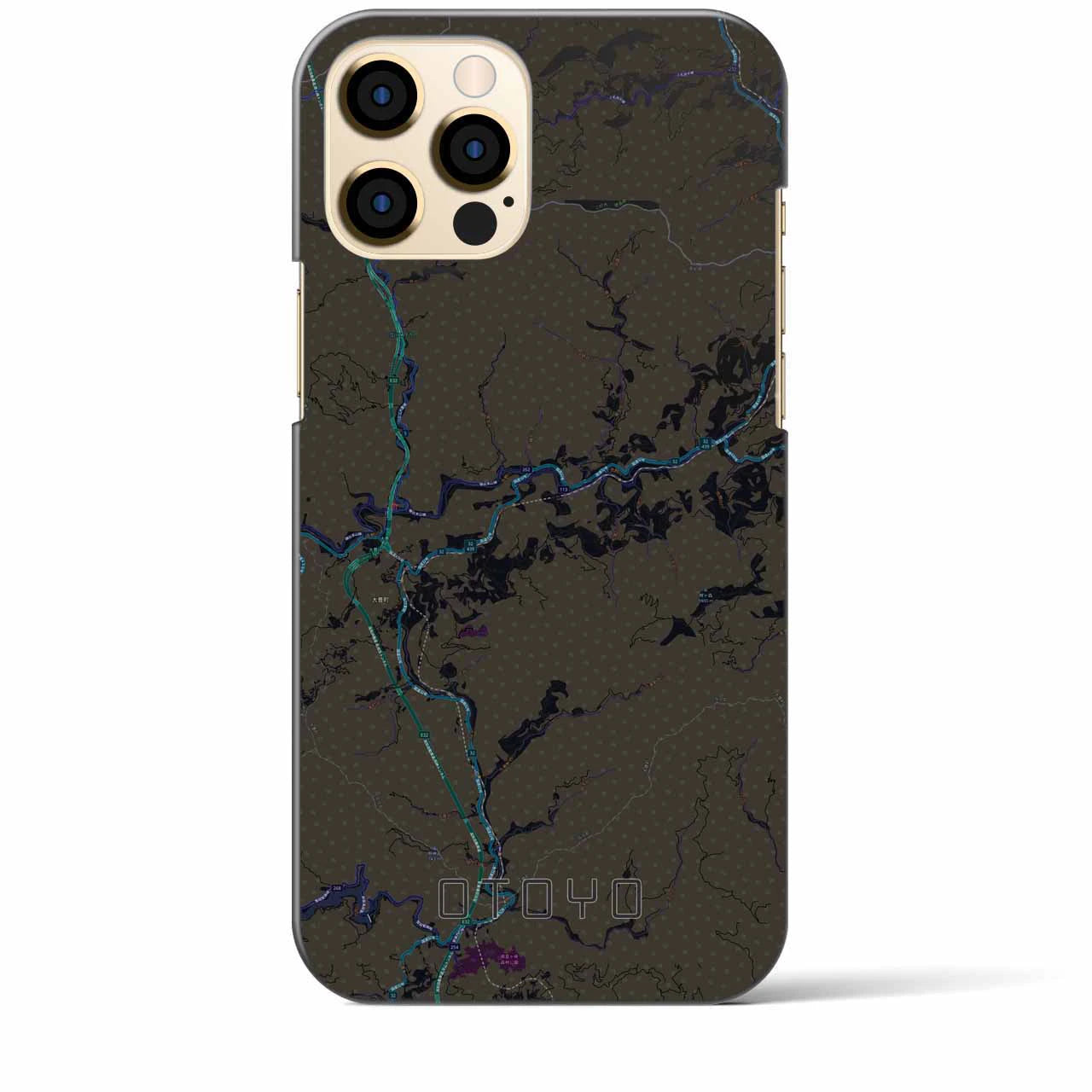 【大豊(高知県)】地図柄iPhoneケース(バックカバータイプ)