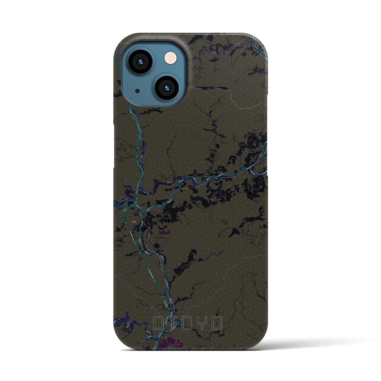 【大豊(高知県)】地図柄iPhoneケース(バックカバータイプ)