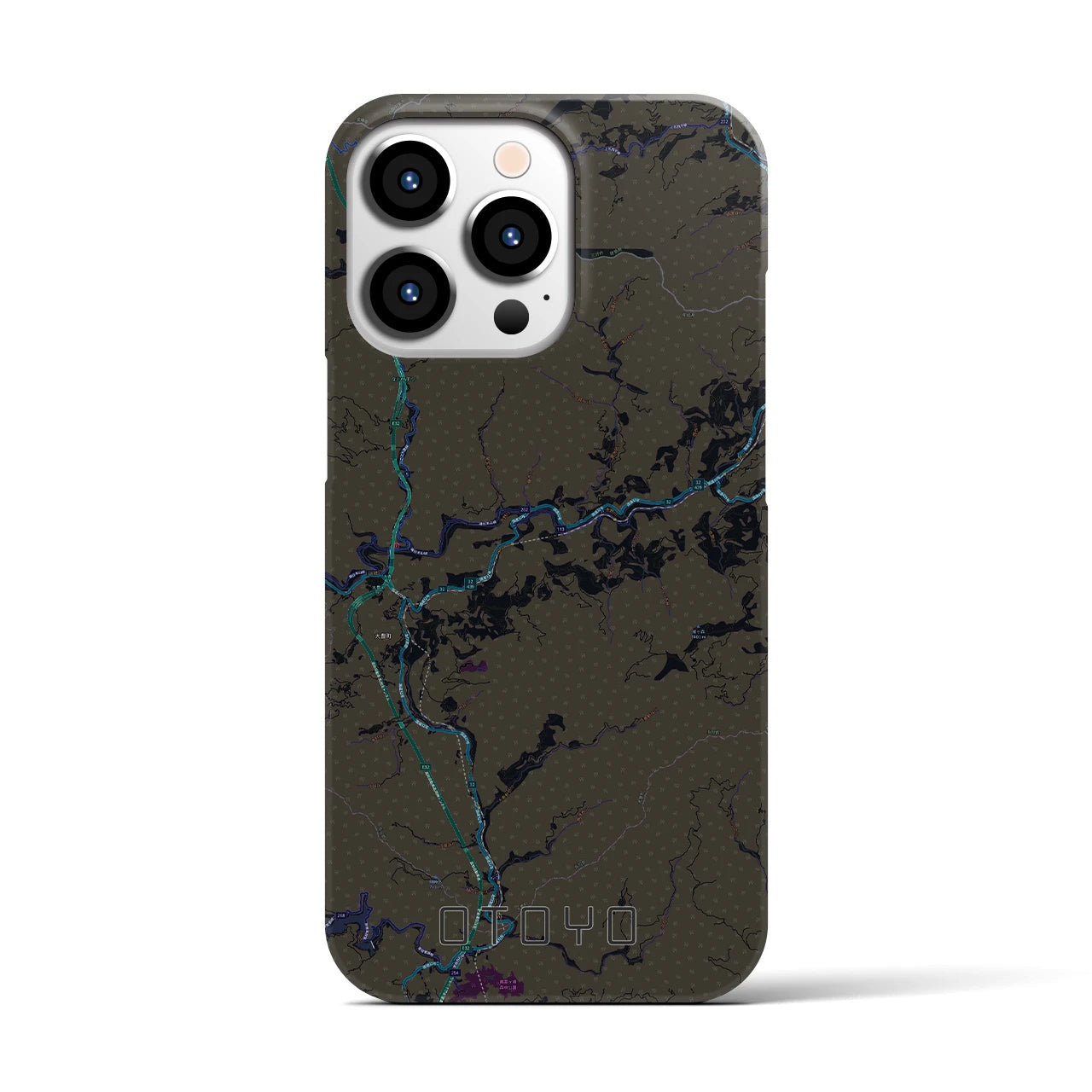 【大豊(高知県)】地図柄iPhoneケース(バックカバータイプ)