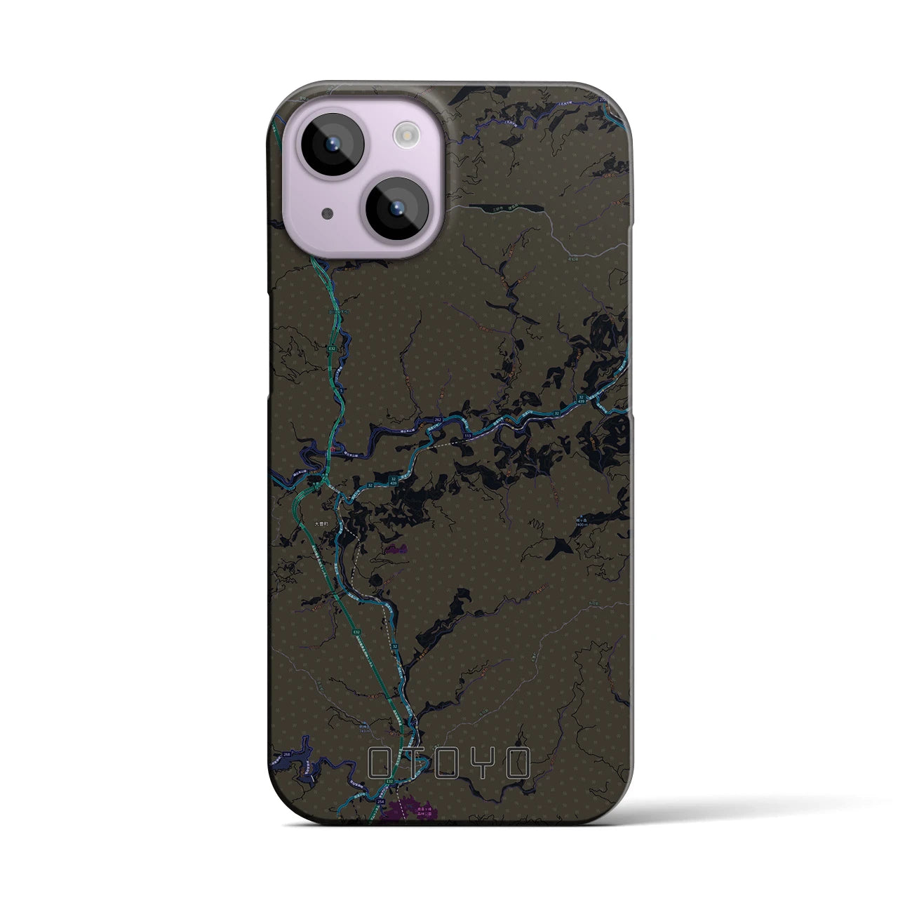 【大豊(高知県)】地図柄iPhoneケース(バックカバータイプ)