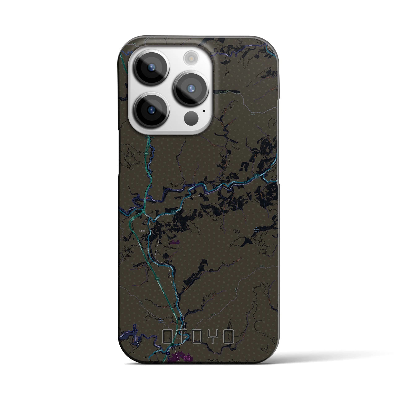 【大豊(高知県)】地図柄iPhoneケース(バックカバータイプ)