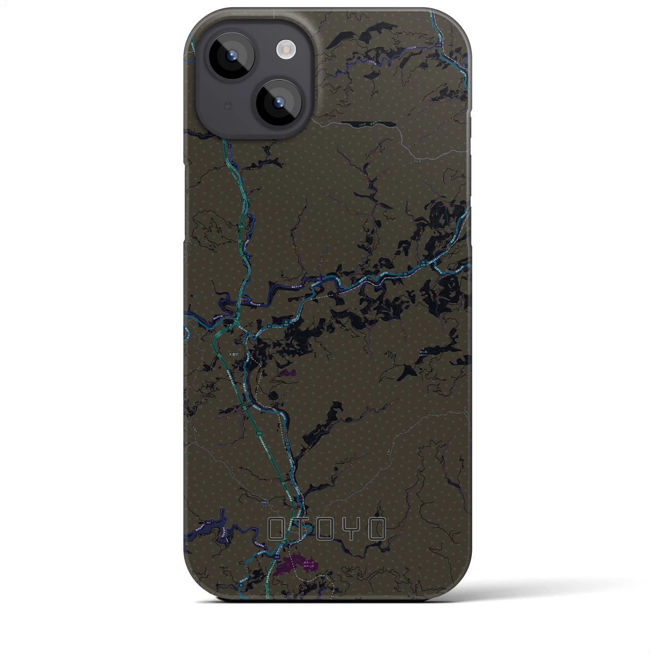 【大豊(高知県)】地図柄iPhoneケース(バックカバータイプ)