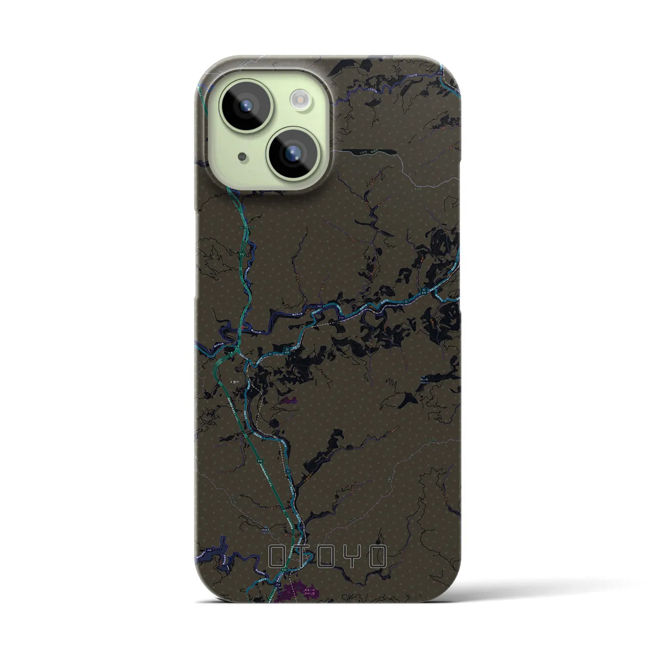 【大豊(高知県)】地図柄iPhoneケース(バックカバータイプ)