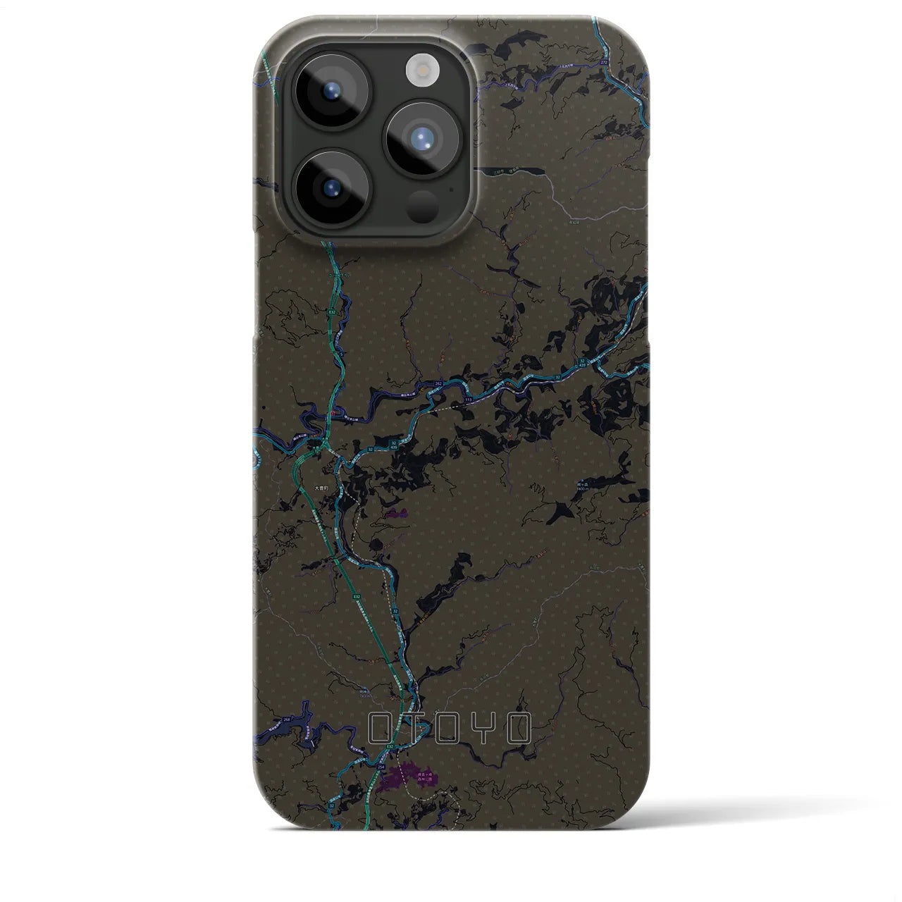 【大豊(高知県)】地図柄iPhoneケース(バックカバータイプ)