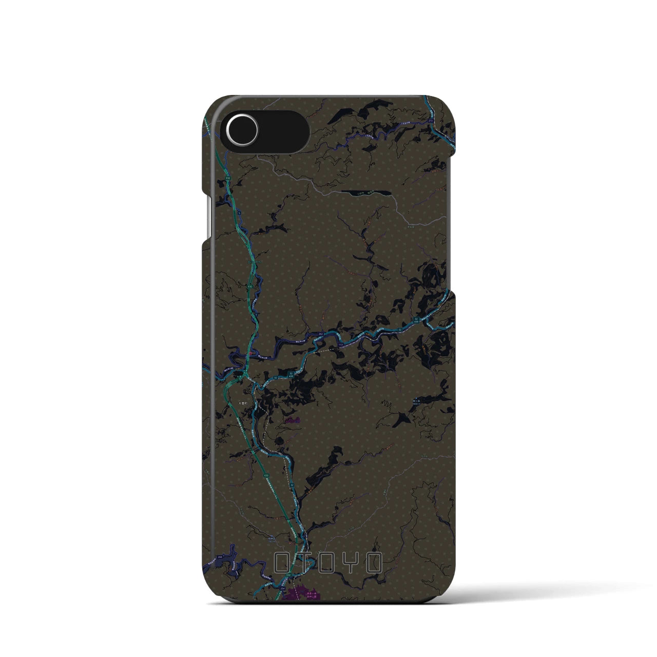 【大豊(高知県)】地図柄iPhoneケース(バックカバータイプ)