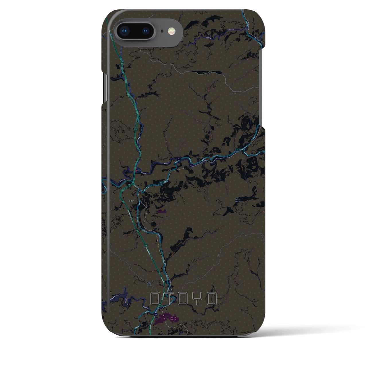 【大豊(高知県)】地図柄iPhoneケース(バックカバータイプ)
