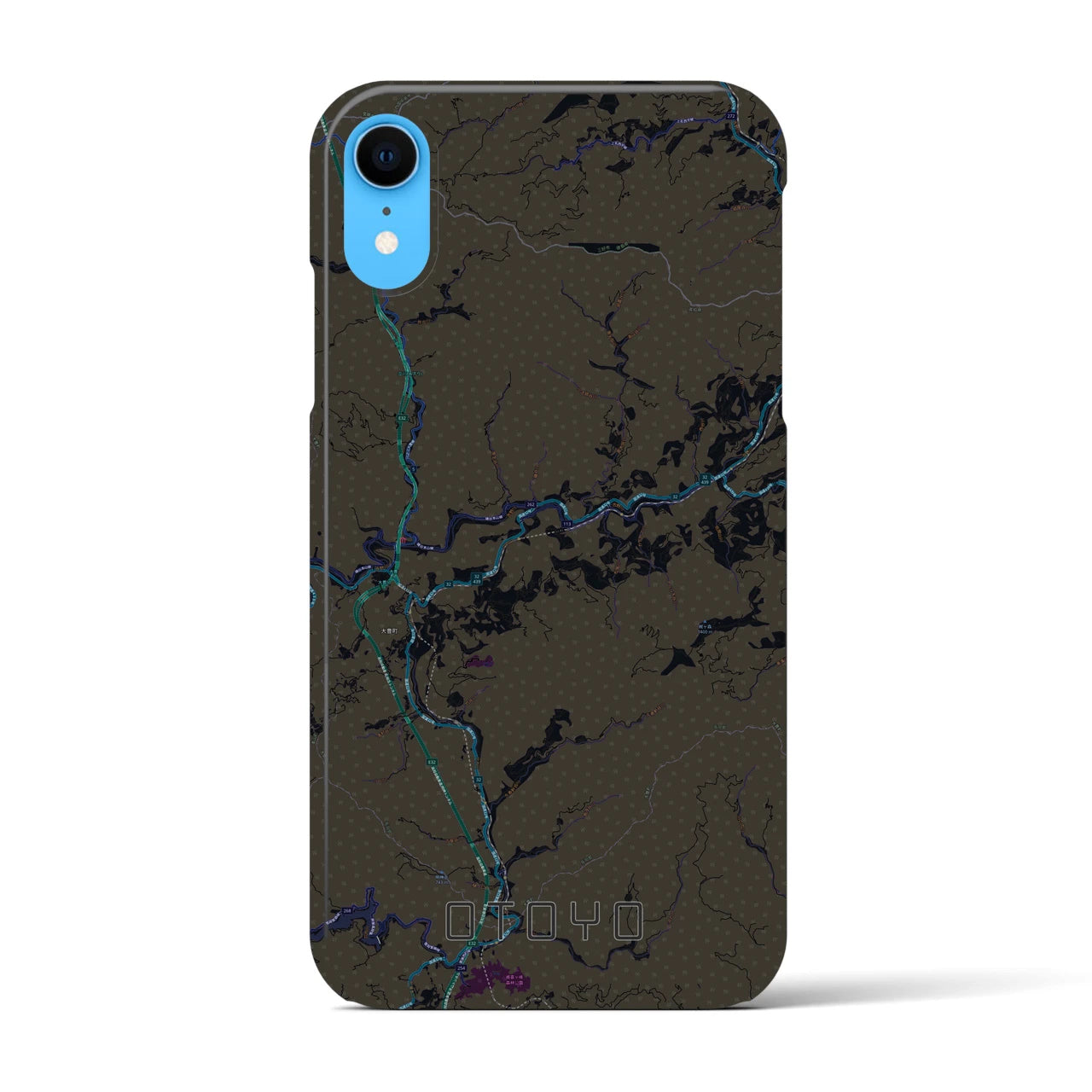 【大豊(高知県)】地図柄iPhoneケース(バックカバータイプ)