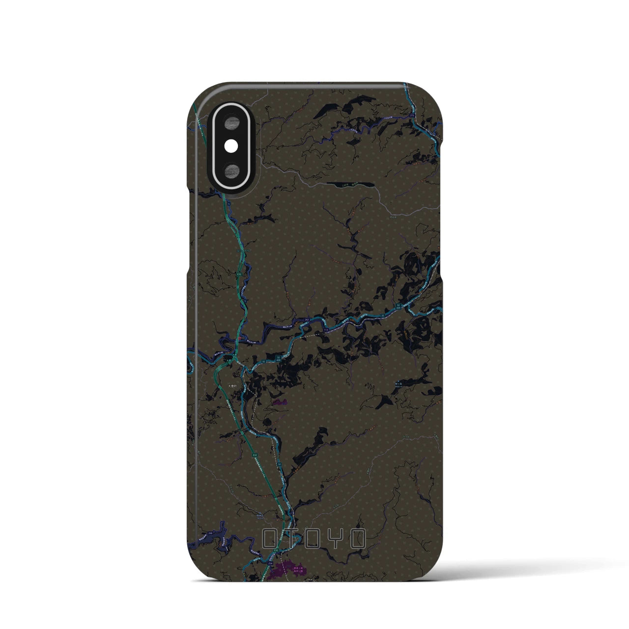 【大豊(高知県)】地図柄iPhoneケース(バックカバータイプ)