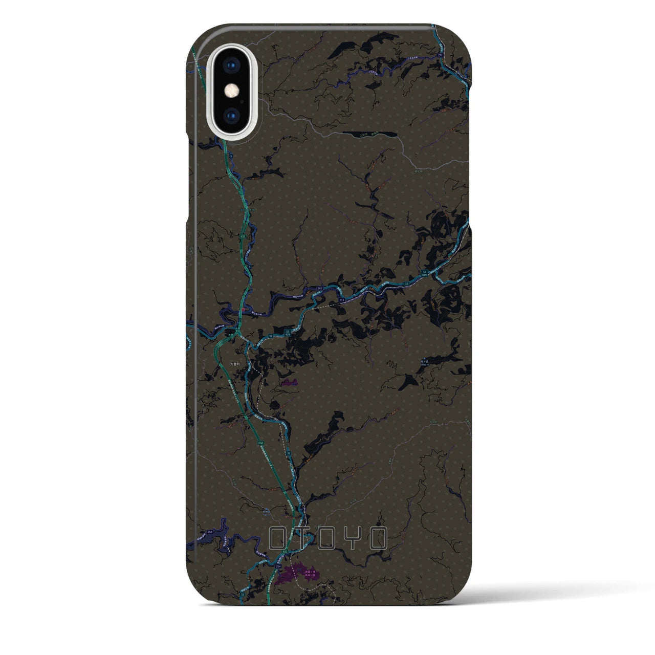 【大豊(高知県)】地図柄iPhoneケース(バックカバータイプ)
