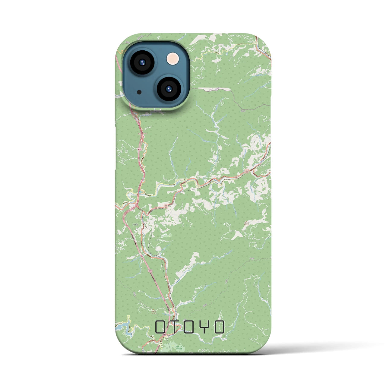 【大豊(高知県)】地図柄iPhoneケース(バックカバータイプ)