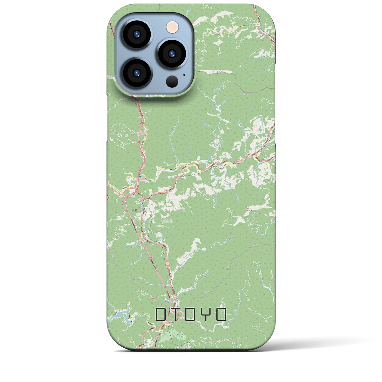 【大豊(高知県)】地図柄iPhoneケース(バックカバータイプ)
