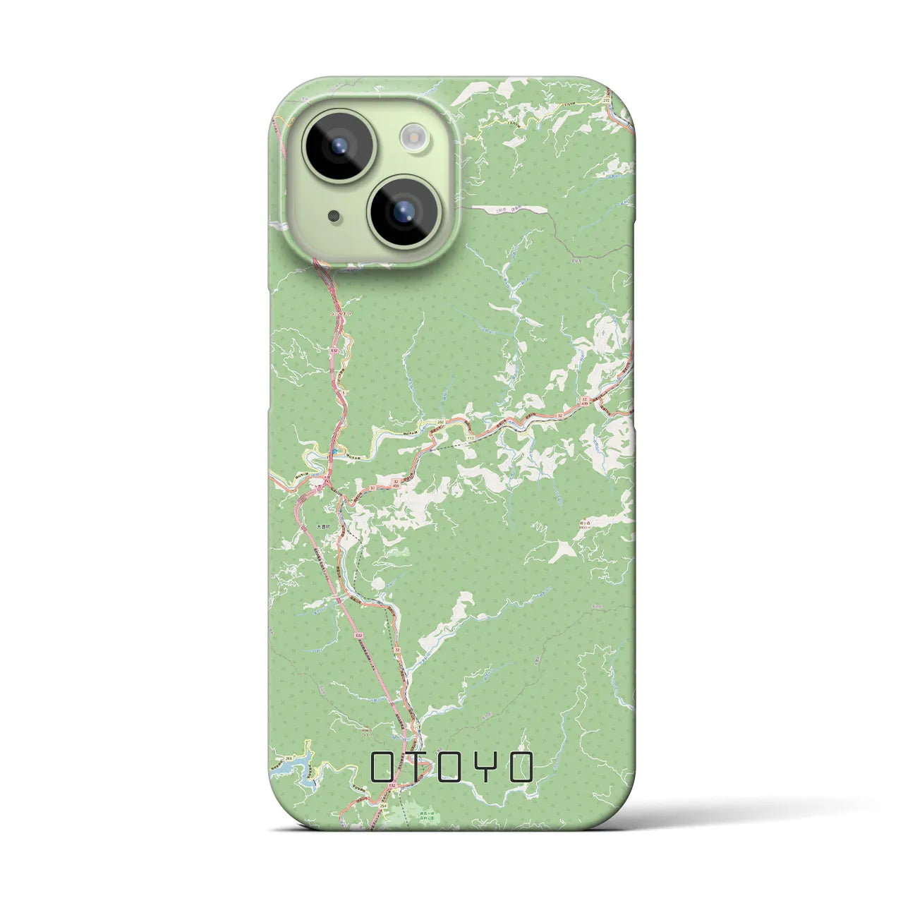 【大豊(高知県)】地図柄iPhoneケース(バックカバータイプ)
