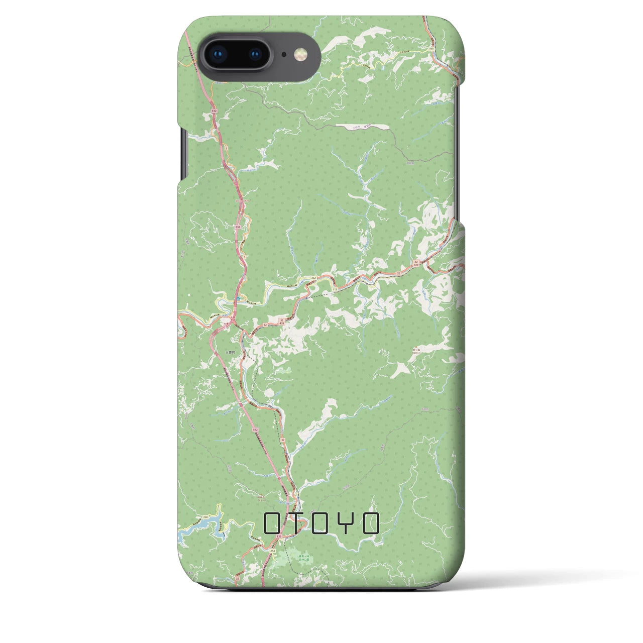 【大豊(高知県)】地図柄iPhoneケース(バックカバータイプ)