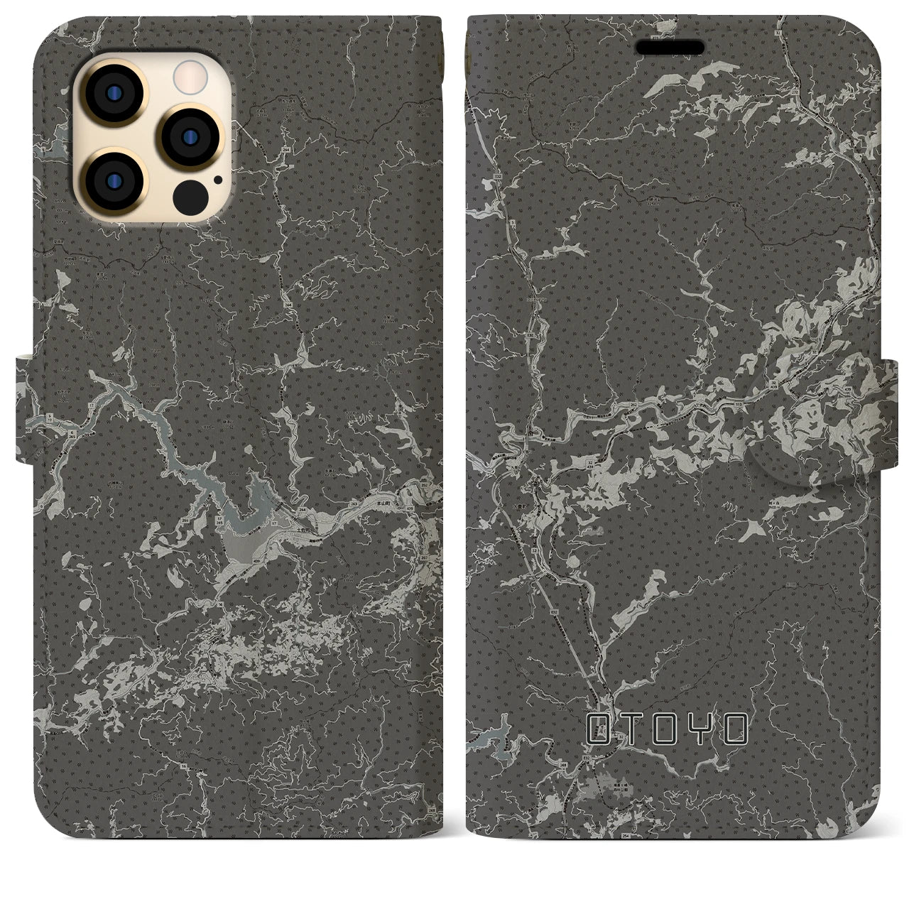 【大豊(高知県)】地図柄iPhoneケース(手帳タイプ)